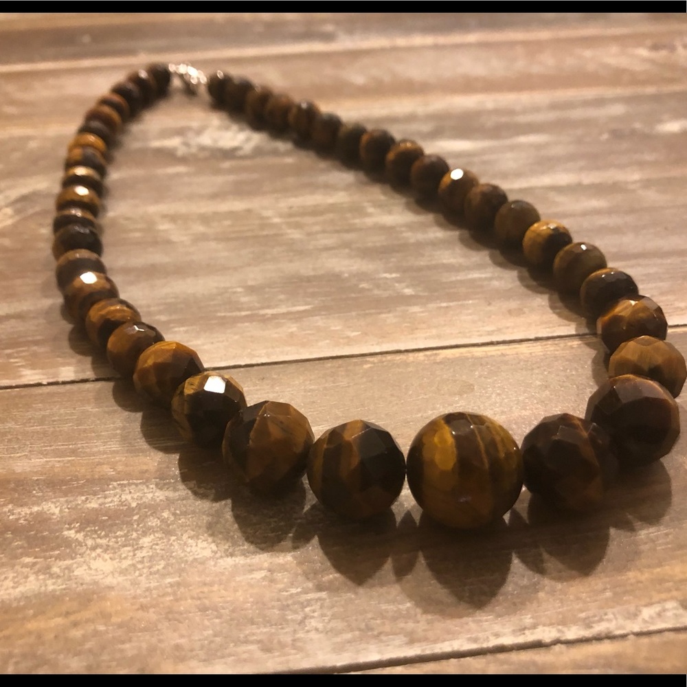 18 inch Tigers Eye Beaded Necklace